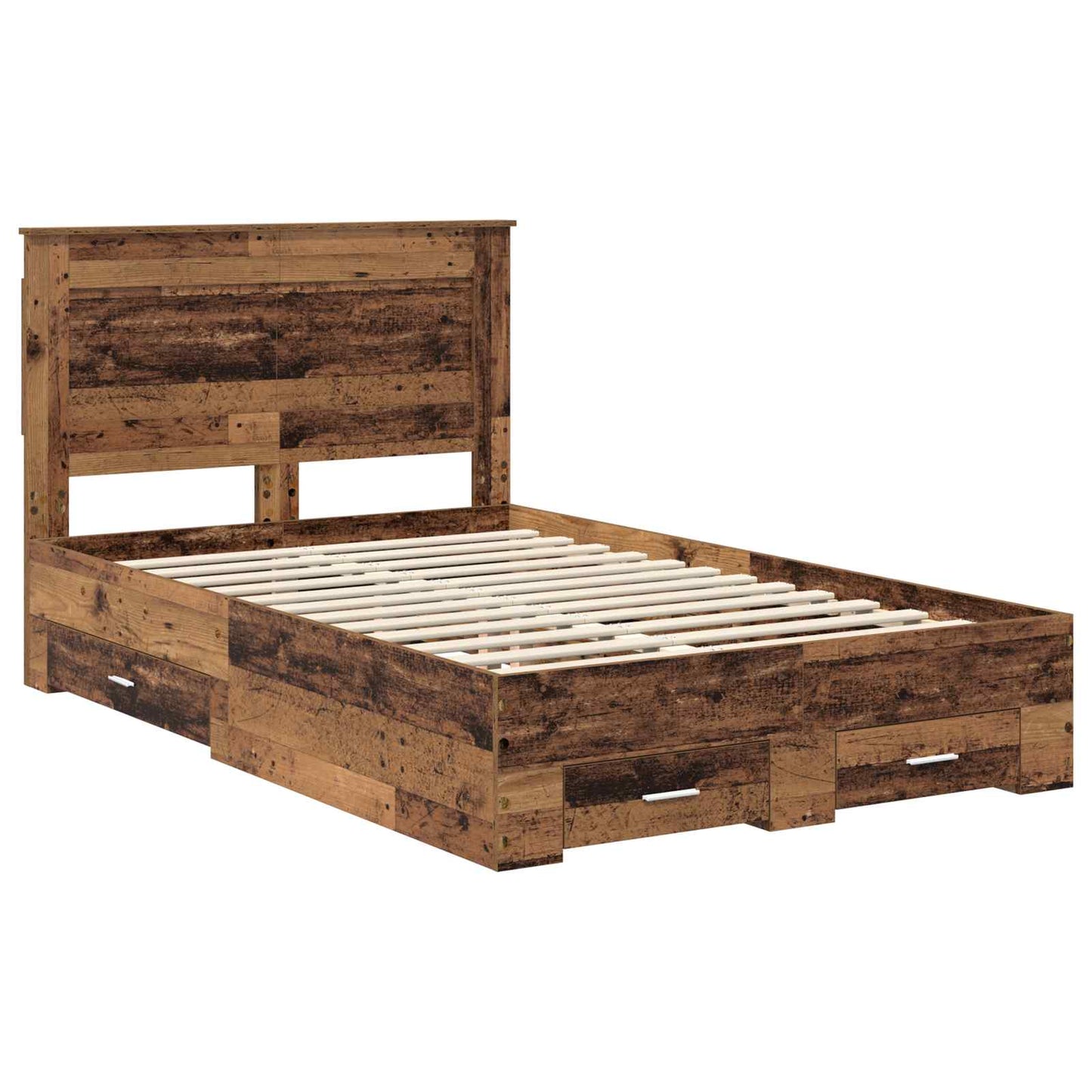 Bed Frame with Drawer with Headboard Manual Engineered Wood