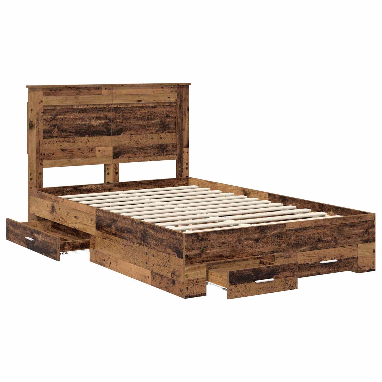 Bed Frame with Drawer with Headboard Manual Engineered Wood