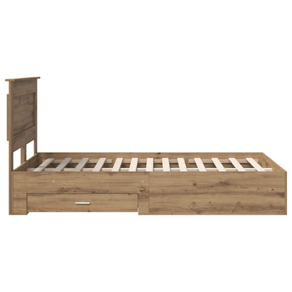 Bed Frame with Drawer with Headboard Manual Engineered Wood