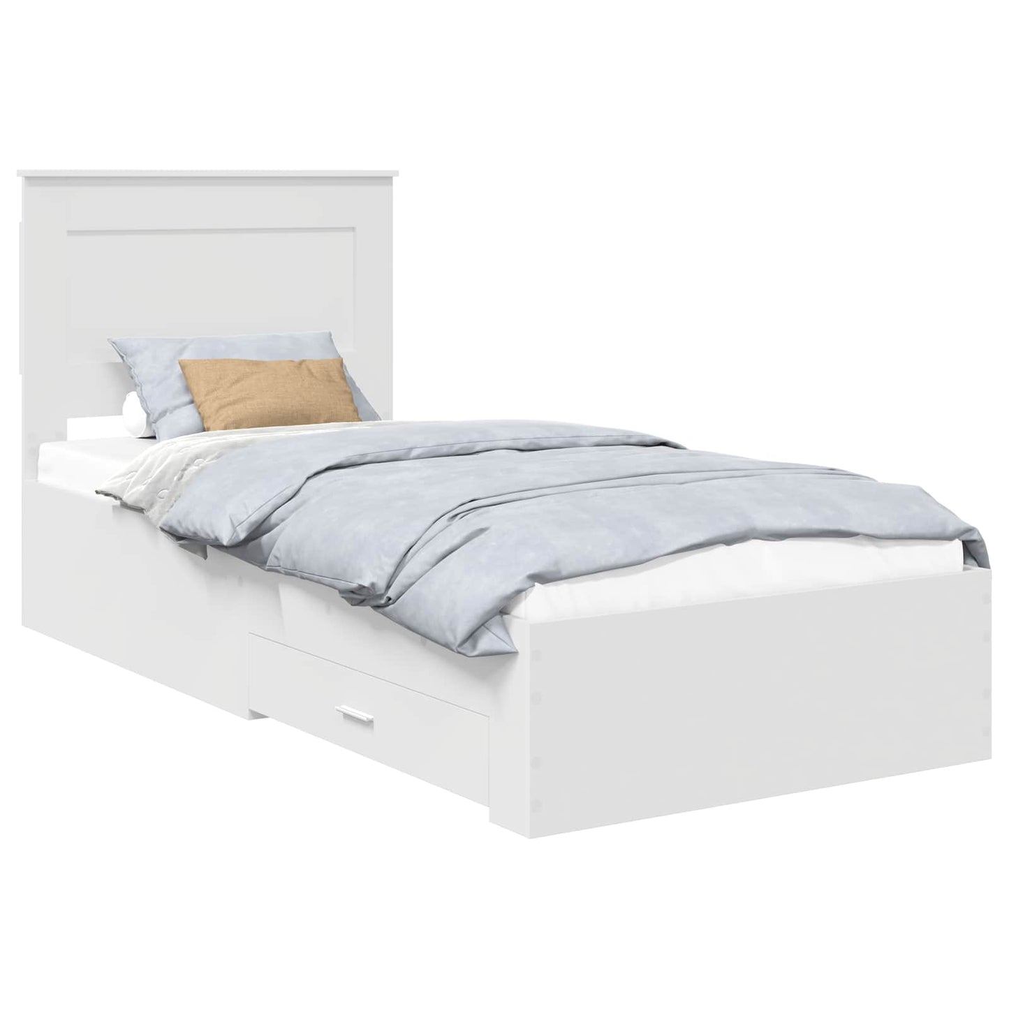 Bed Frame with Drawer with Headboard Manual Engineered Wood