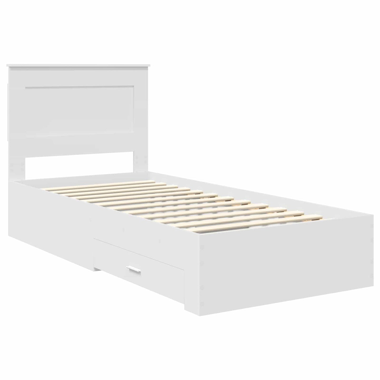 Bed Frame with Drawer with Headboard Manual Engineered Wood