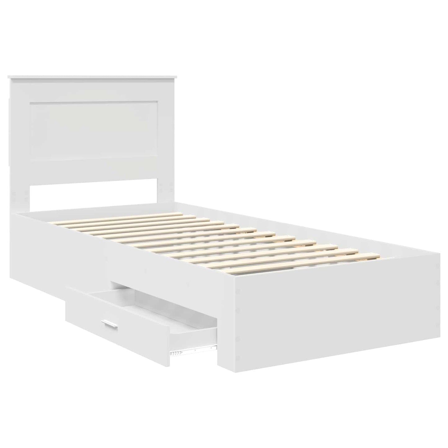 Bed Frame with Drawer with Headboard Manual Engineered Wood