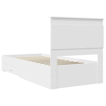 Bed Frame with Drawer with Headboard Manual Engineered Wood