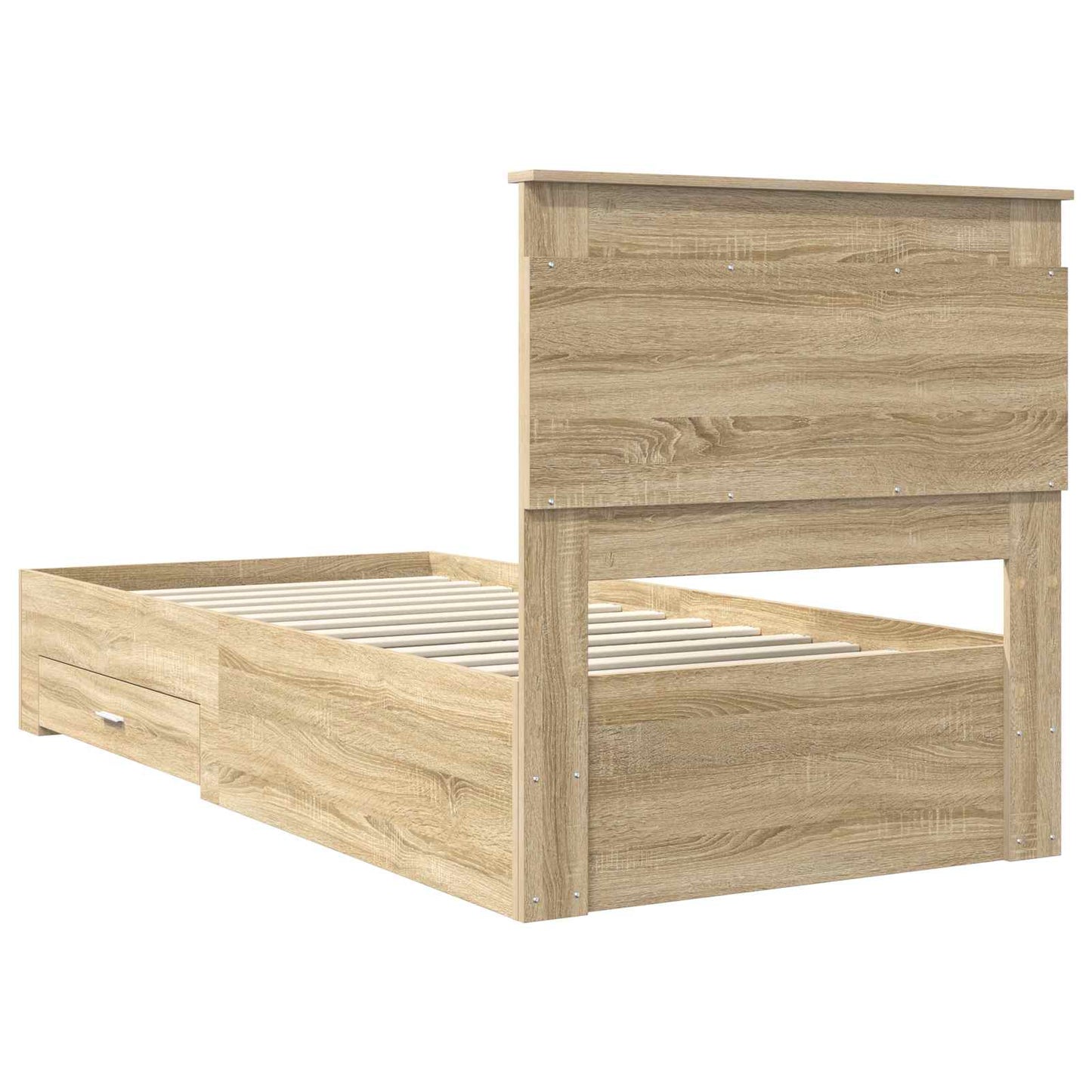 Bed Frame with Drawer with Headboard Manual Engineered Wood