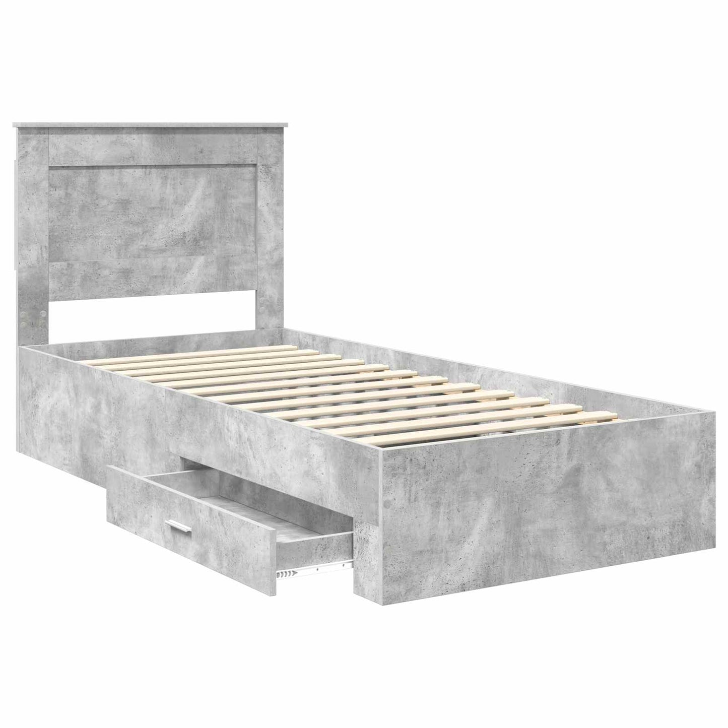 Bed Frame with Drawer with Headboard Manual Engineered Wood