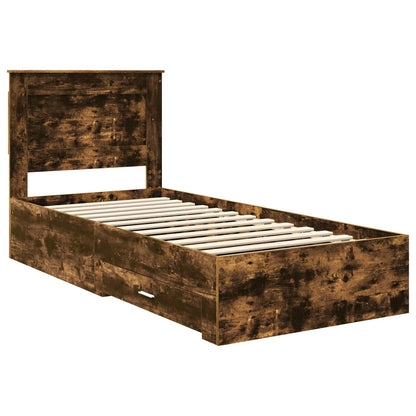 Bed Frame with Drawer with Headboard Manual Engineered Wood