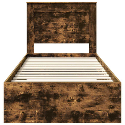 Bed Frame with Drawer with Headboard Manual Engineered Wood