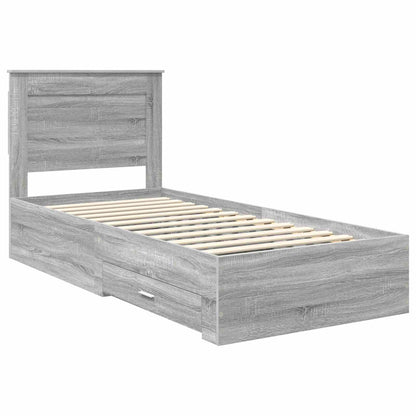 Bed Frame with Drawer with Headboard Manual Engineered Wood