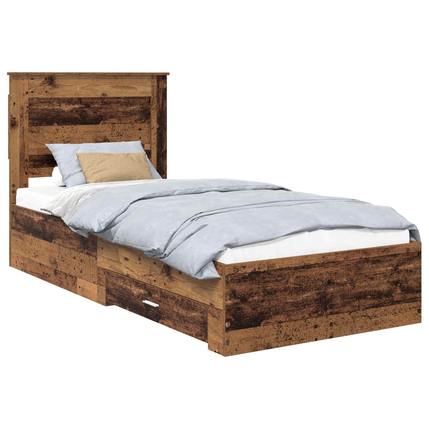 Bed Frame with Drawer with Headboard Manual Engineered Wood
