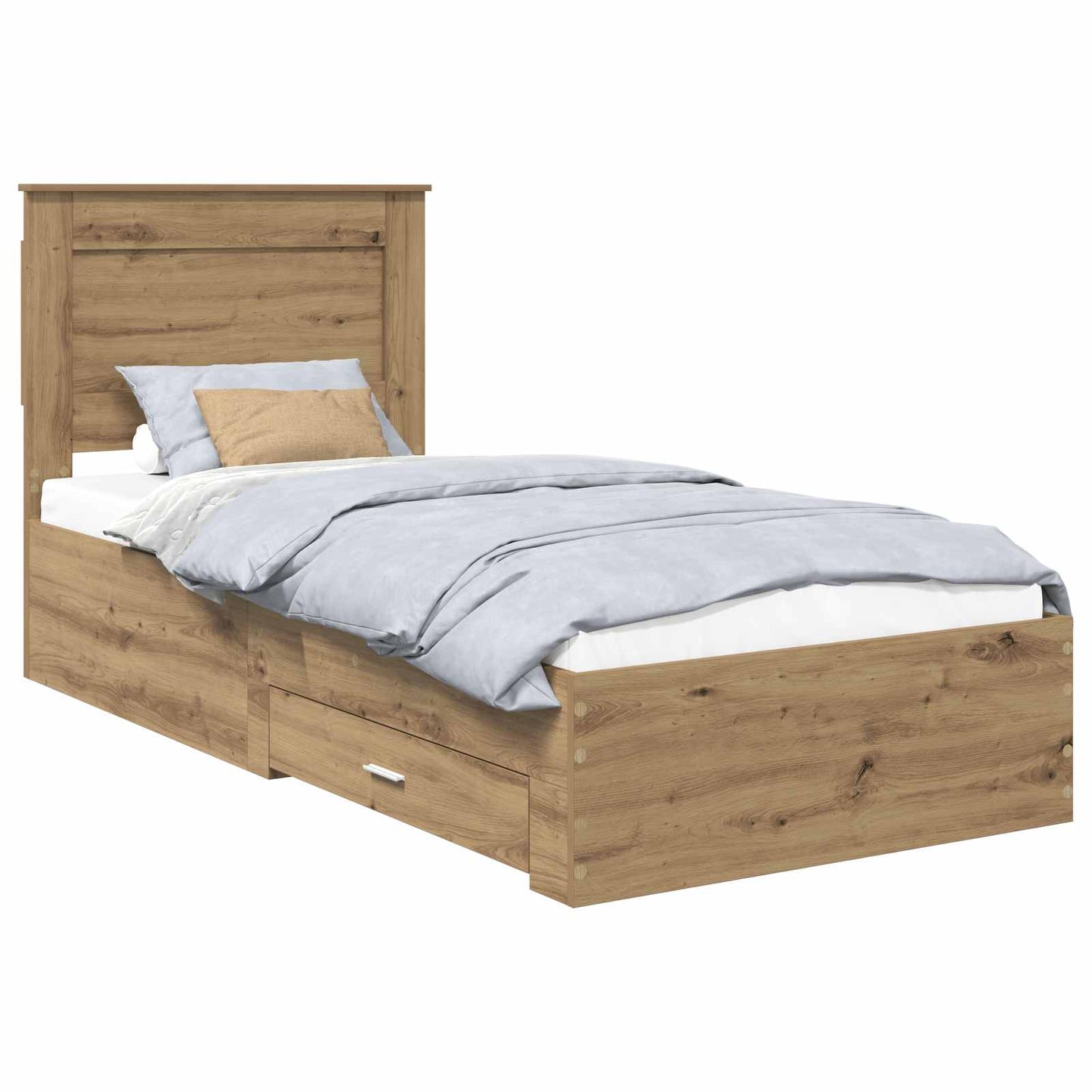 Bed Frame with Drawer with Headboard Manual Engineered Wood