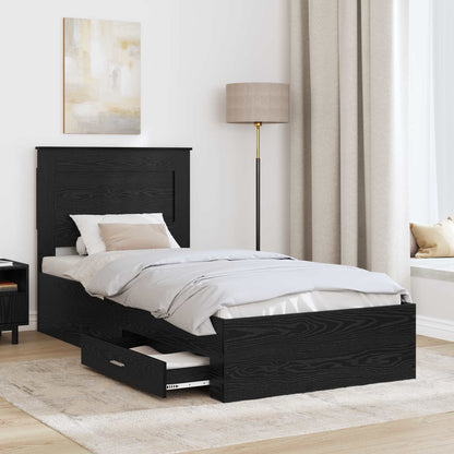 Bed Frame with Drawer with Headboard Manual Engineered Wood