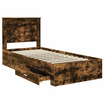 Bed Frame with Drawer with Headboard Manual Engineered Wood