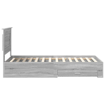 Bed Frame with Drawer with Headboard Manual Engineered Wood