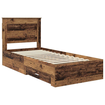 Bed Frame with Drawer with Headboard Manual Engineered Wood
