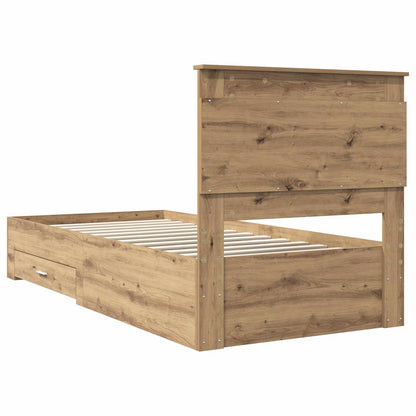 Bed Frame with Drawer with Headboard Manual Engineered Wood