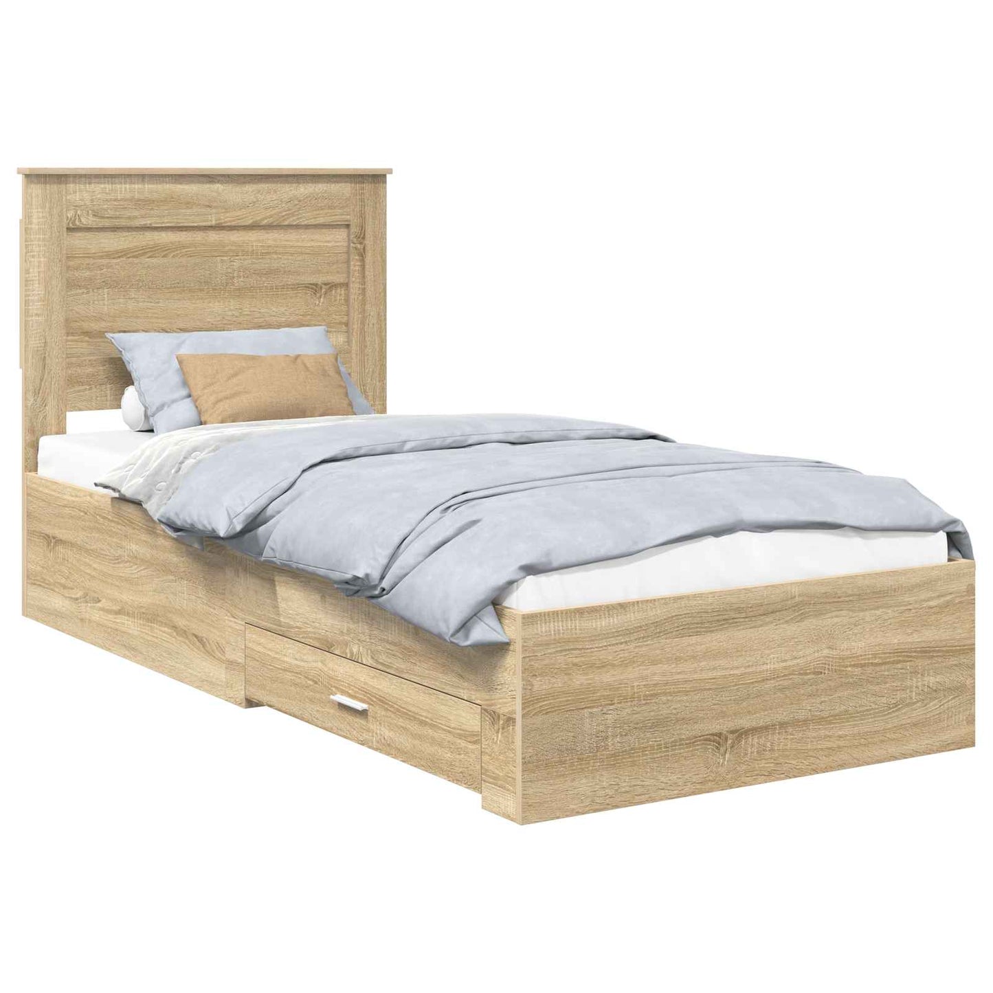 Bed Frame with Drawer with Headboard Manual Engineered Wood