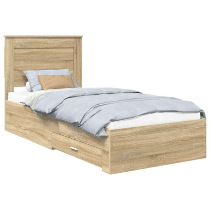 Bed Frame with Drawer with Headboard Manual Engineered Wood