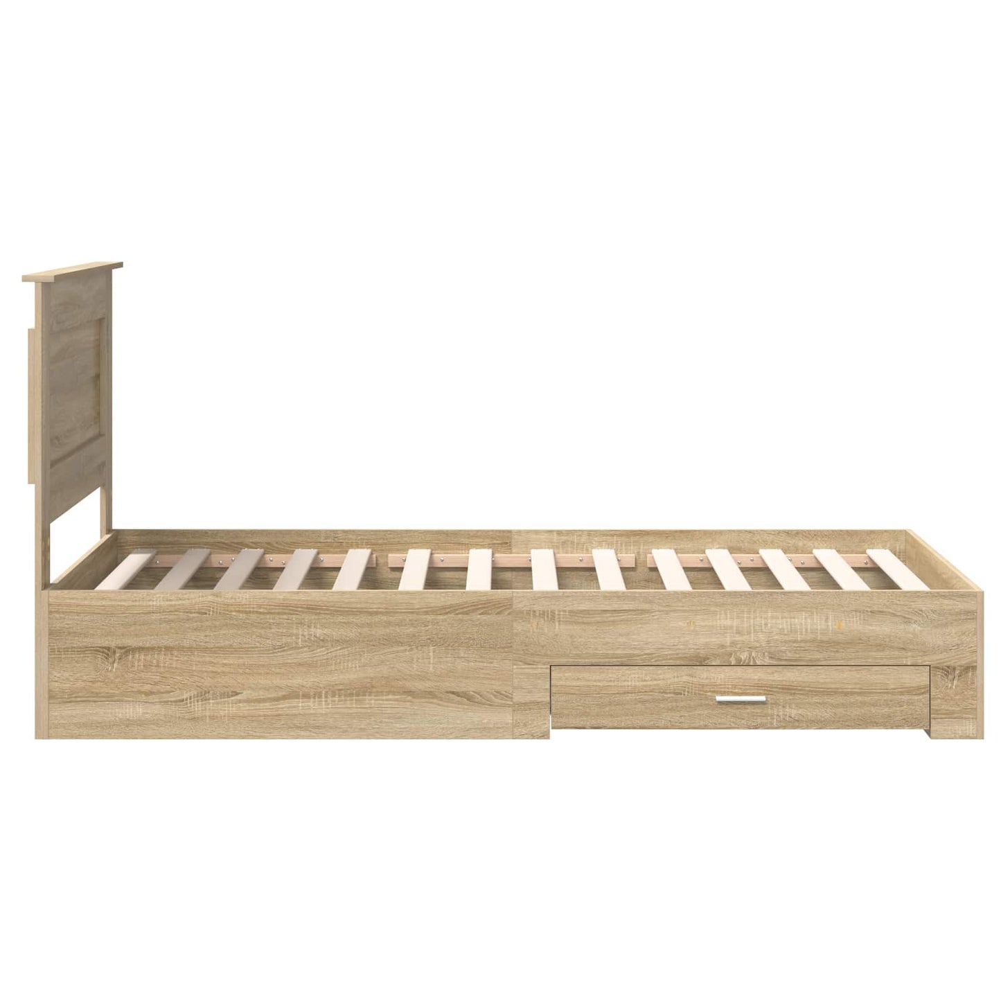 Bed Frame with Drawer with Headboard Manual Engineered Wood