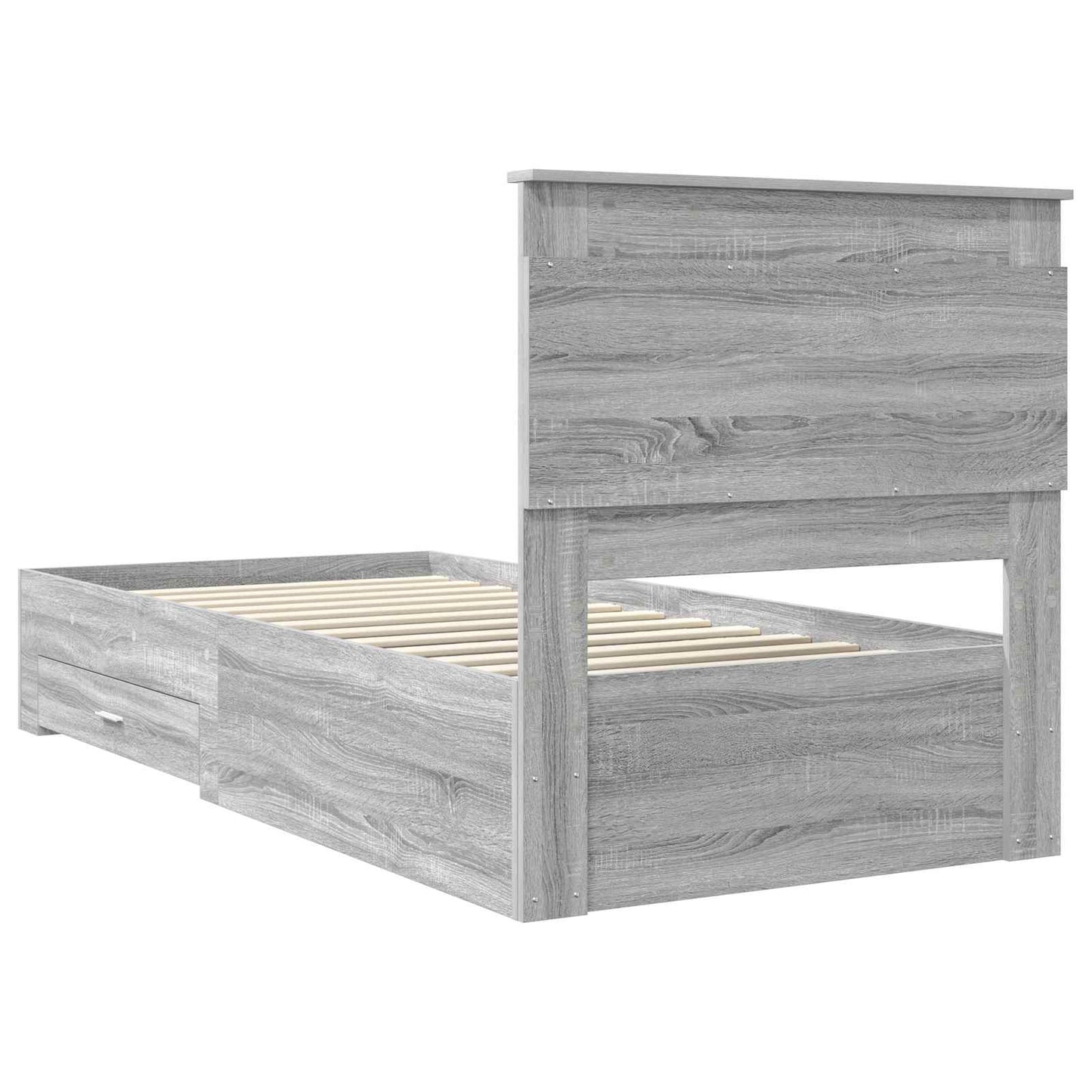 Bed Frame with Drawer with Headboard Manual Engineered Wood