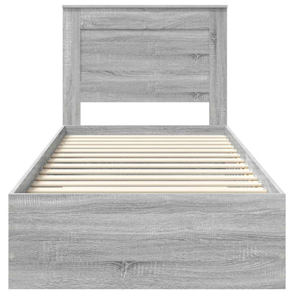 Bed Frame with Drawer with Headboard Manual Engineered Wood