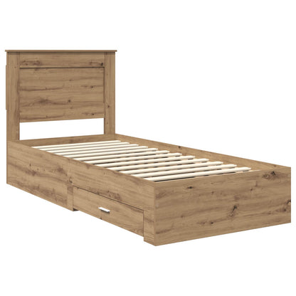 Bed Frame with Drawer with Headboard Manual Engineered Wood