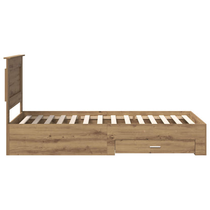 Bed Frame with Drawer with Headboard Manual Engineered Wood