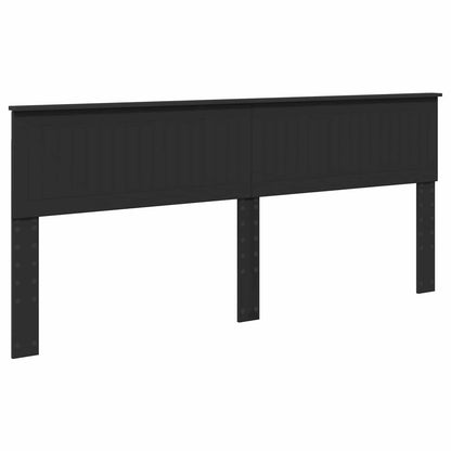 Bed Frame with Headboard Black 200 x 200 cm Solid Pine Wood