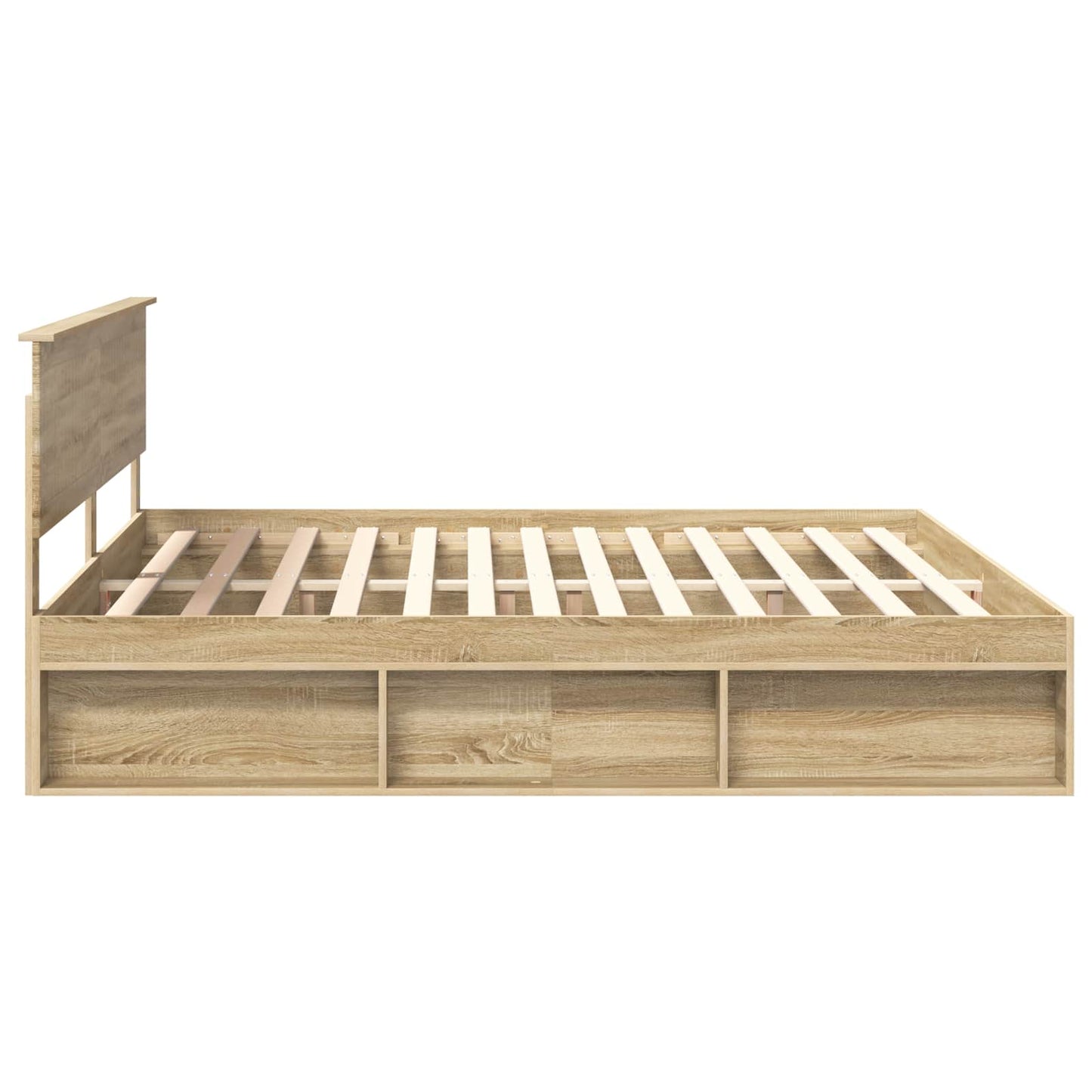Bed Frame with Headboard Sonoma 200 x 200 cm Solid Pine Wood