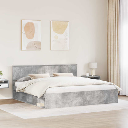 Bed Frame with Headboard Concerte 200 x 200 cm Solid Pine Wood