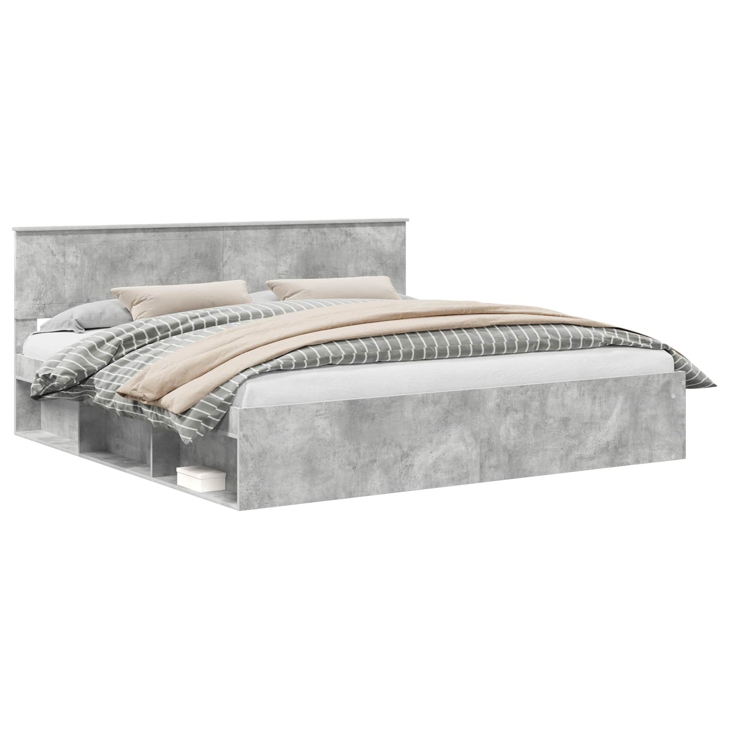 Bed Frame with Headboard Concerte 200 x 200 cm Solid Pine Wood