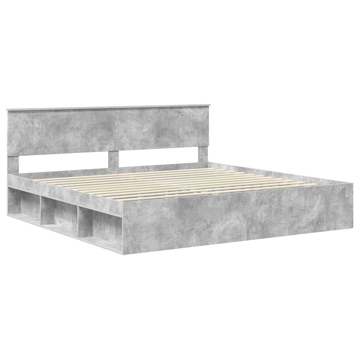 Bed Frame with Headboard Concerte 200 x 200 cm Solid Pine Wood