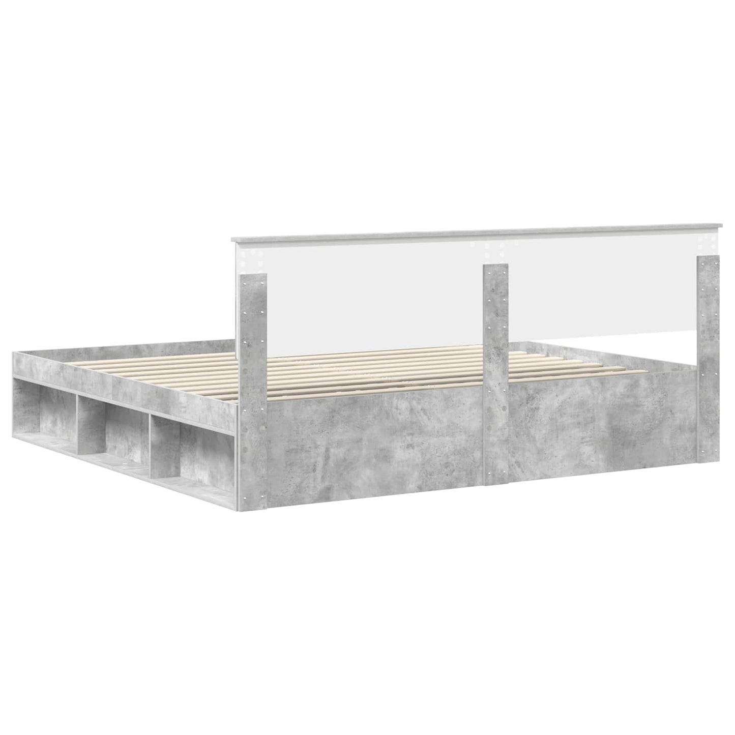 Bed Frame with Headboard Concerte 200 x 200 cm Solid Pine Wood