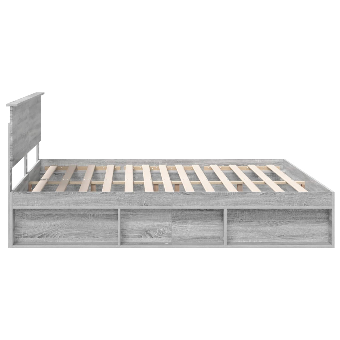 Bed Frame Grey Sonoma 200 x 200 cm Solid Pine Wood