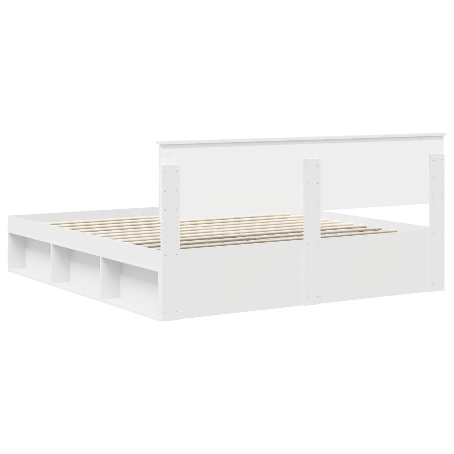 Bed Frame with Headboard White 180 x 200 cm Solid Pine Wood