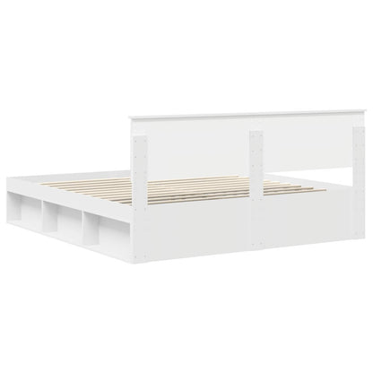 Bed Frame with Headboard White 180 x 200 cm Solid Pine Wood
