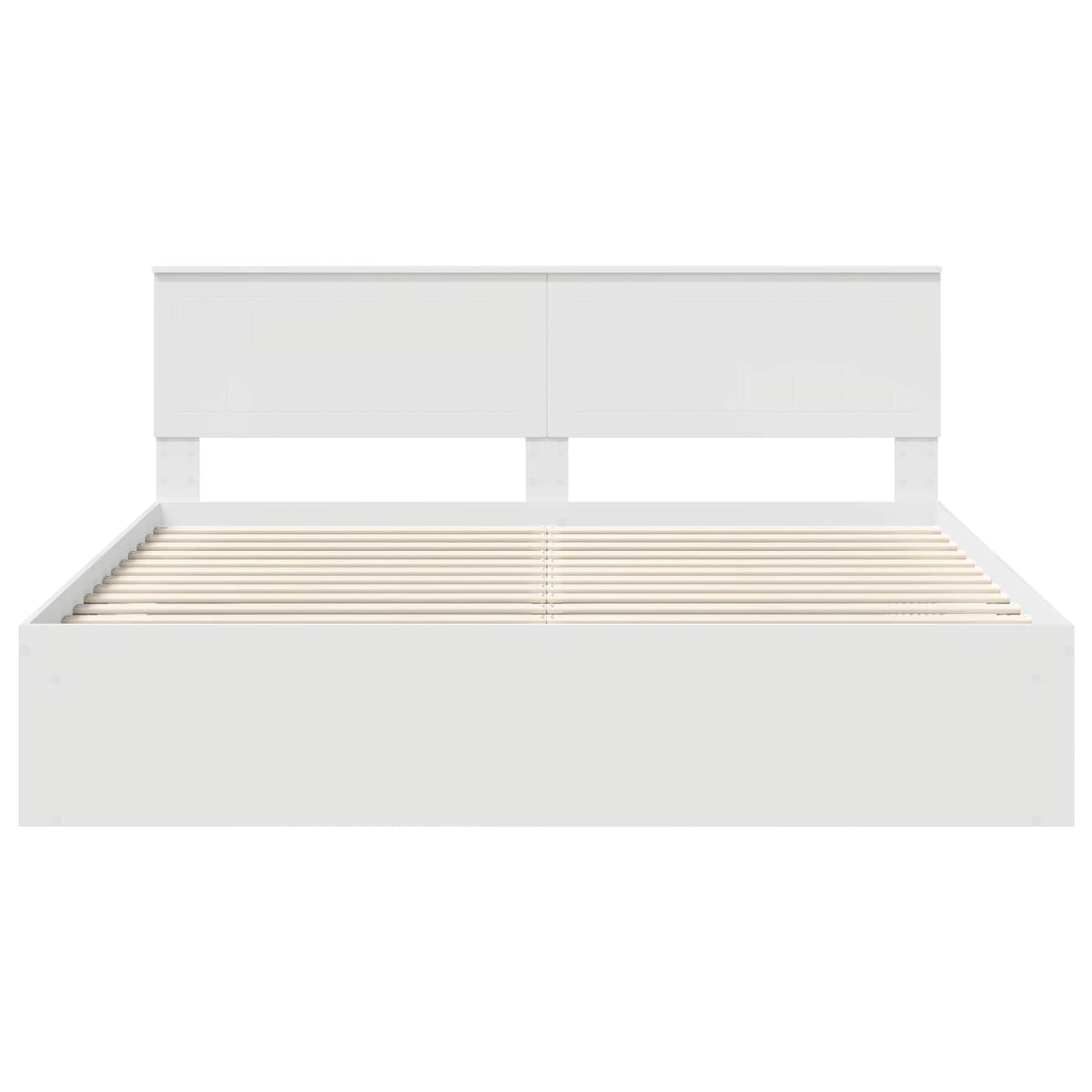Bed Frame with Headboard White 180 x 200 cm Solid Pine Wood