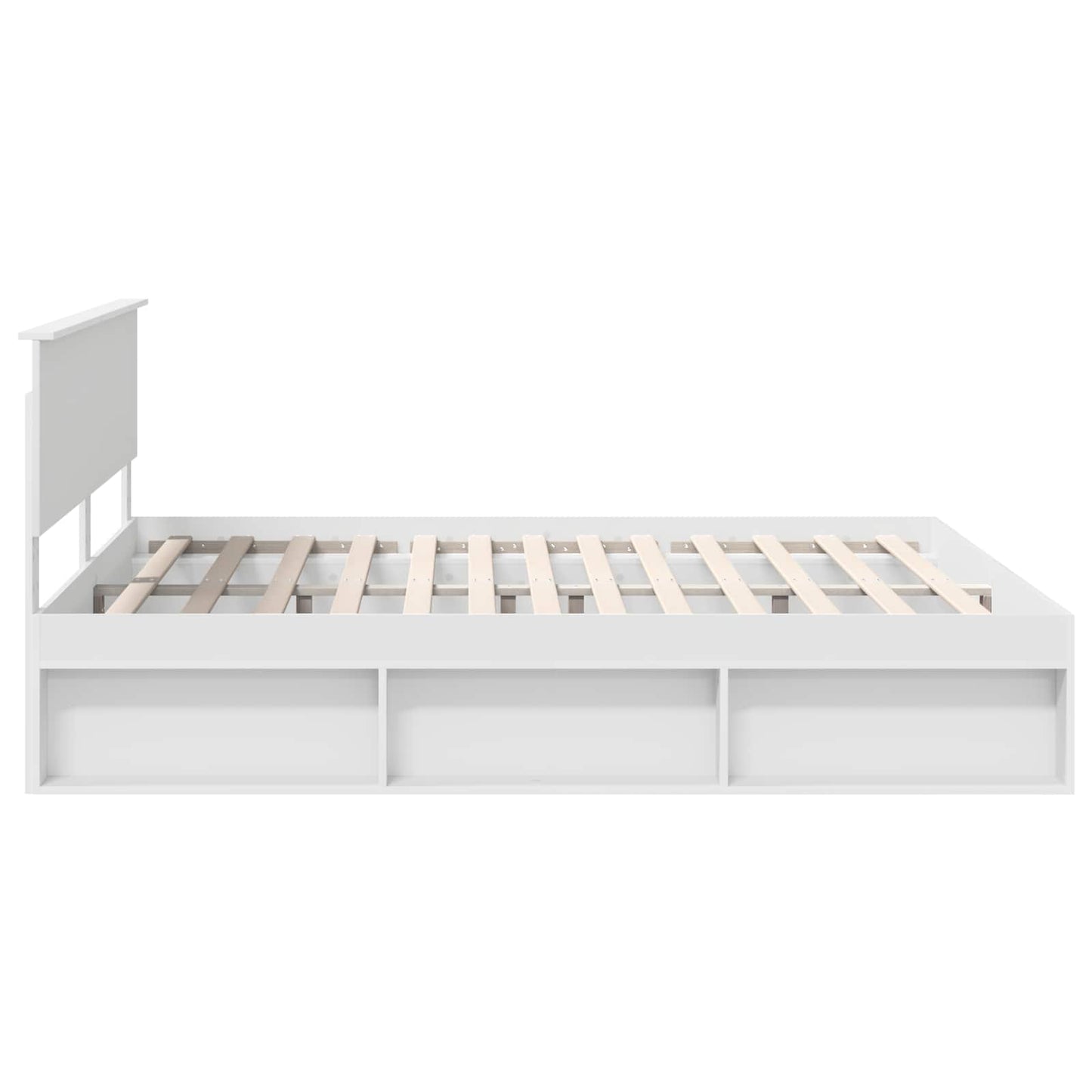 Bed Frame with Headboard White 180 x 200 cm Solid Pine Wood