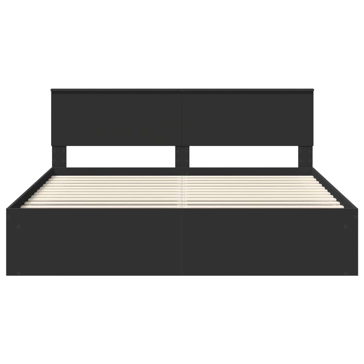 Bed Frame with Headboard Black 180 x 200 cm Solid Pine Wood