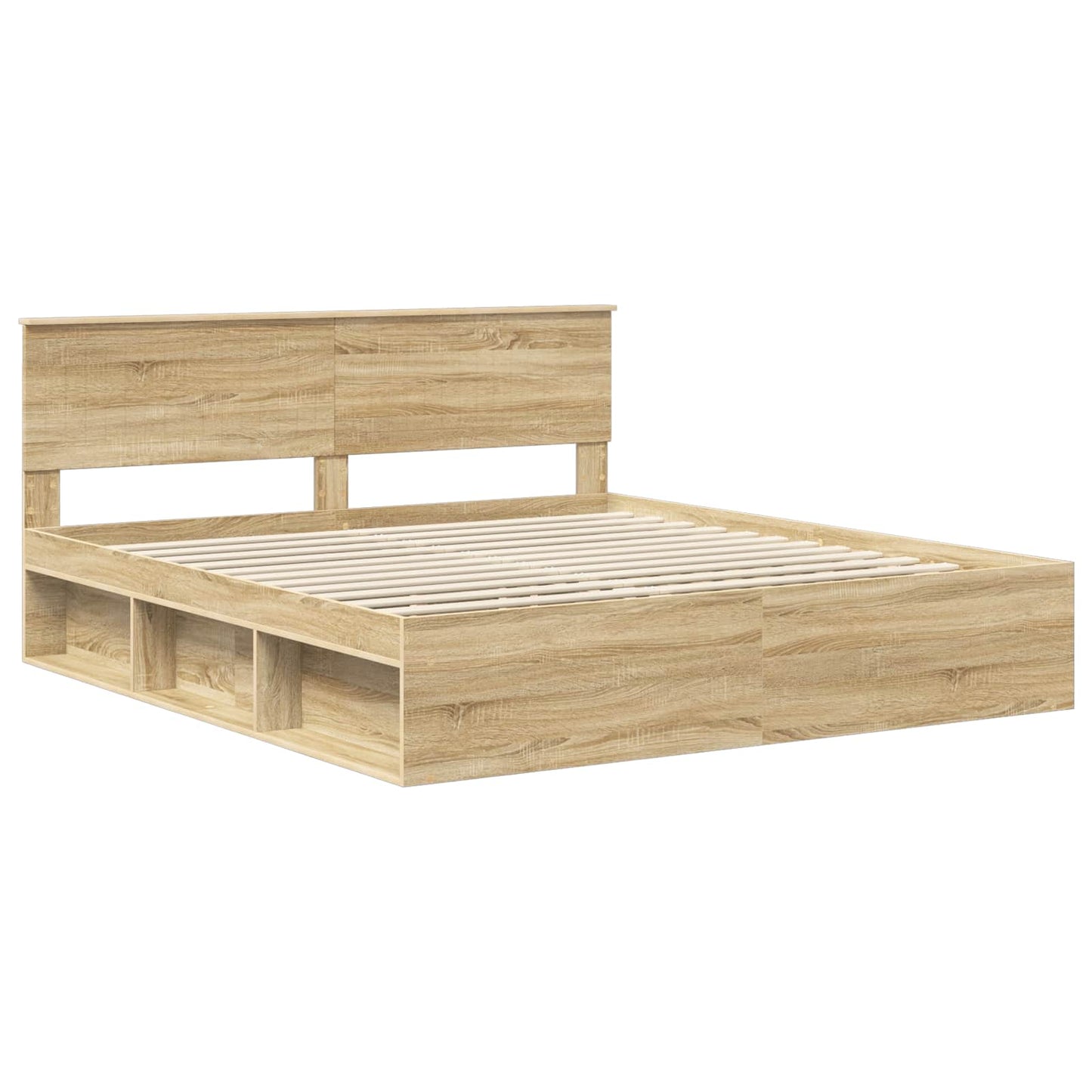 Bed Frame with Headboard Sonoma 180 x 200 cm Solid Pine Wood