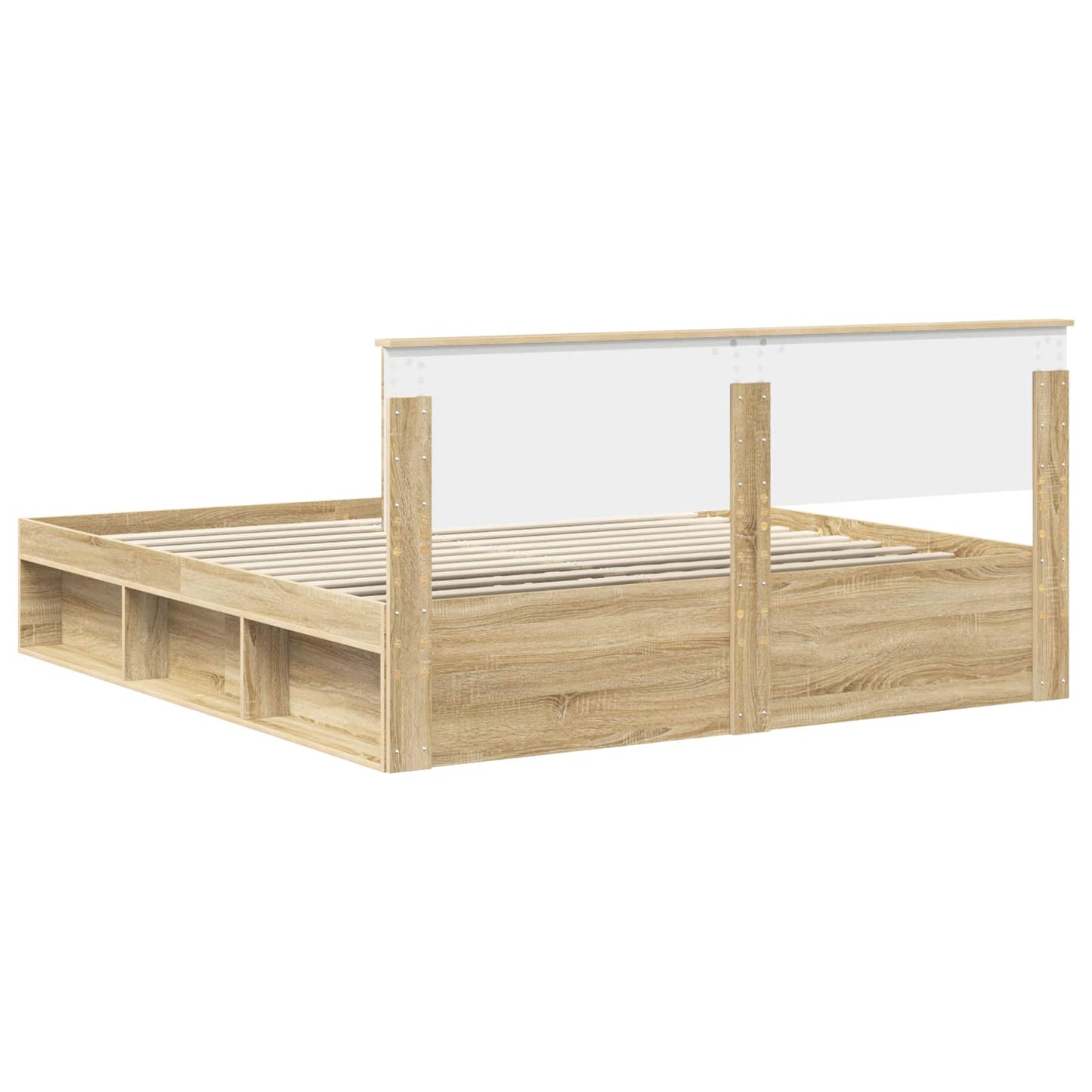 Bed Frame with Headboard Sonoma 180 x 200 cm Solid Pine Wood