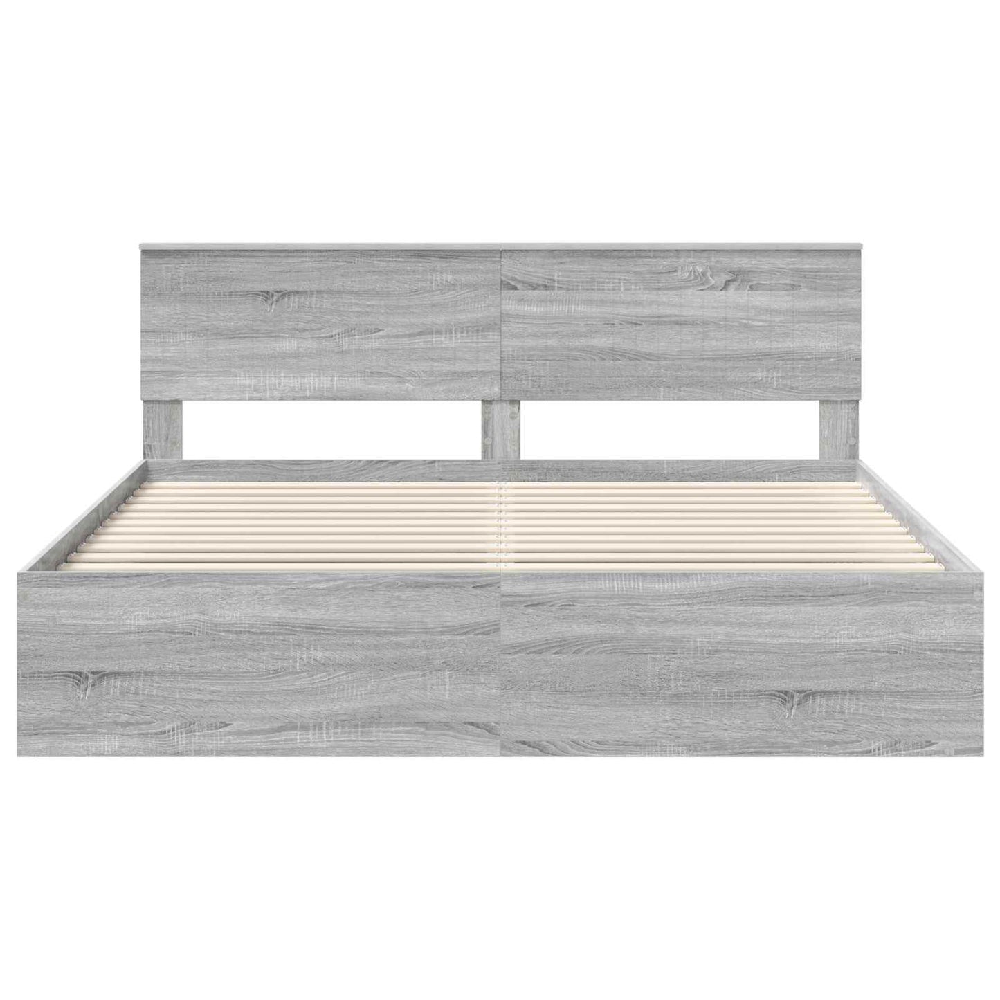 Bed Frame Grey Sonoma 180 x 200 cm Solid Pine Wood