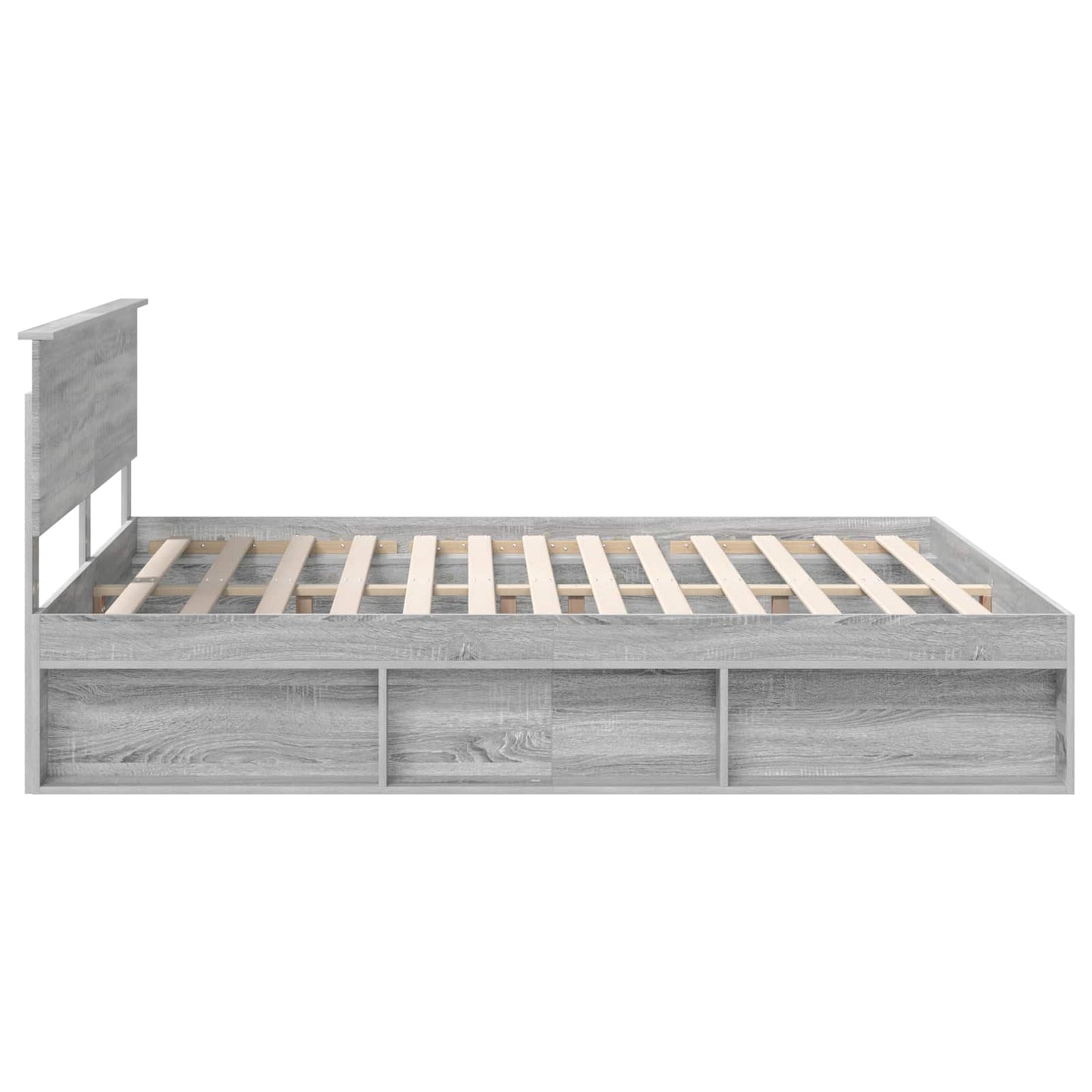 Bed Frame Grey Sonoma 180 x 200 cm Solid Pine Wood
