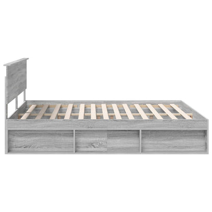 Bed Frame Grey Sonoma 180 x 200 cm Solid Pine Wood