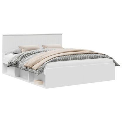 Bed Frame with Headboard White 160 x 200 cm Solid Pine Wood