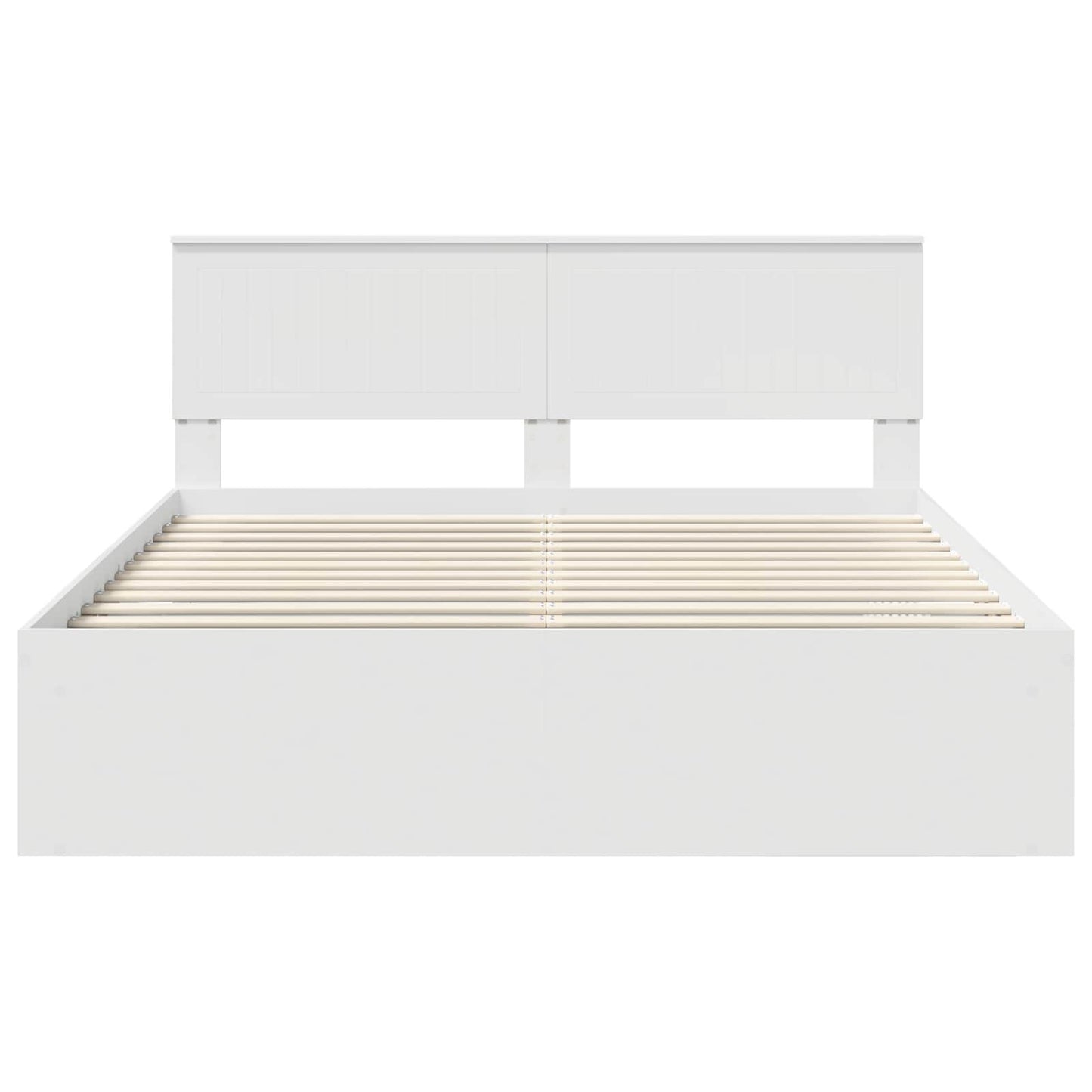 Bed Frame with Headboard White 160 x 200 cm Solid Pine Wood