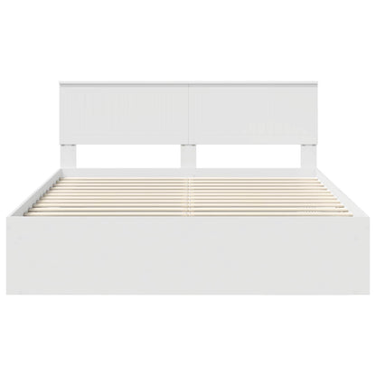Bed Frame with Headboard White 160 x 200 cm Solid Pine Wood