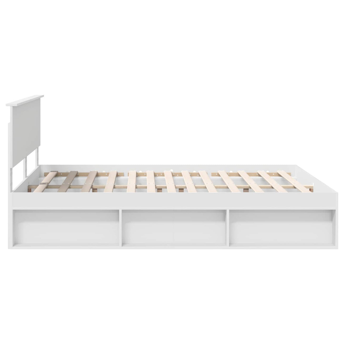 Bed Frame with Headboard White 160 x 200 cm Solid Pine Wood