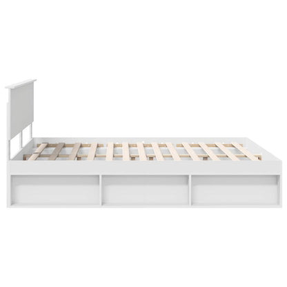 Bed Frame with Headboard White 160 x 200 cm Solid Pine Wood