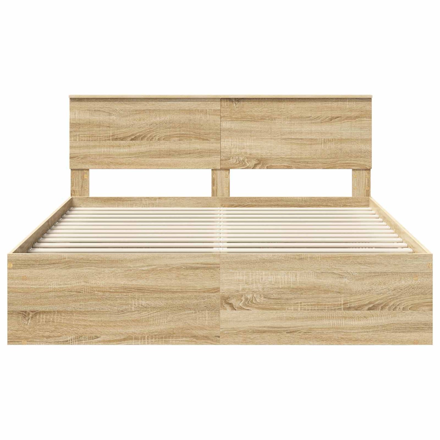 Bed Frame with Headboard Sonoma 160 x 200 cm Solid Pine Wood