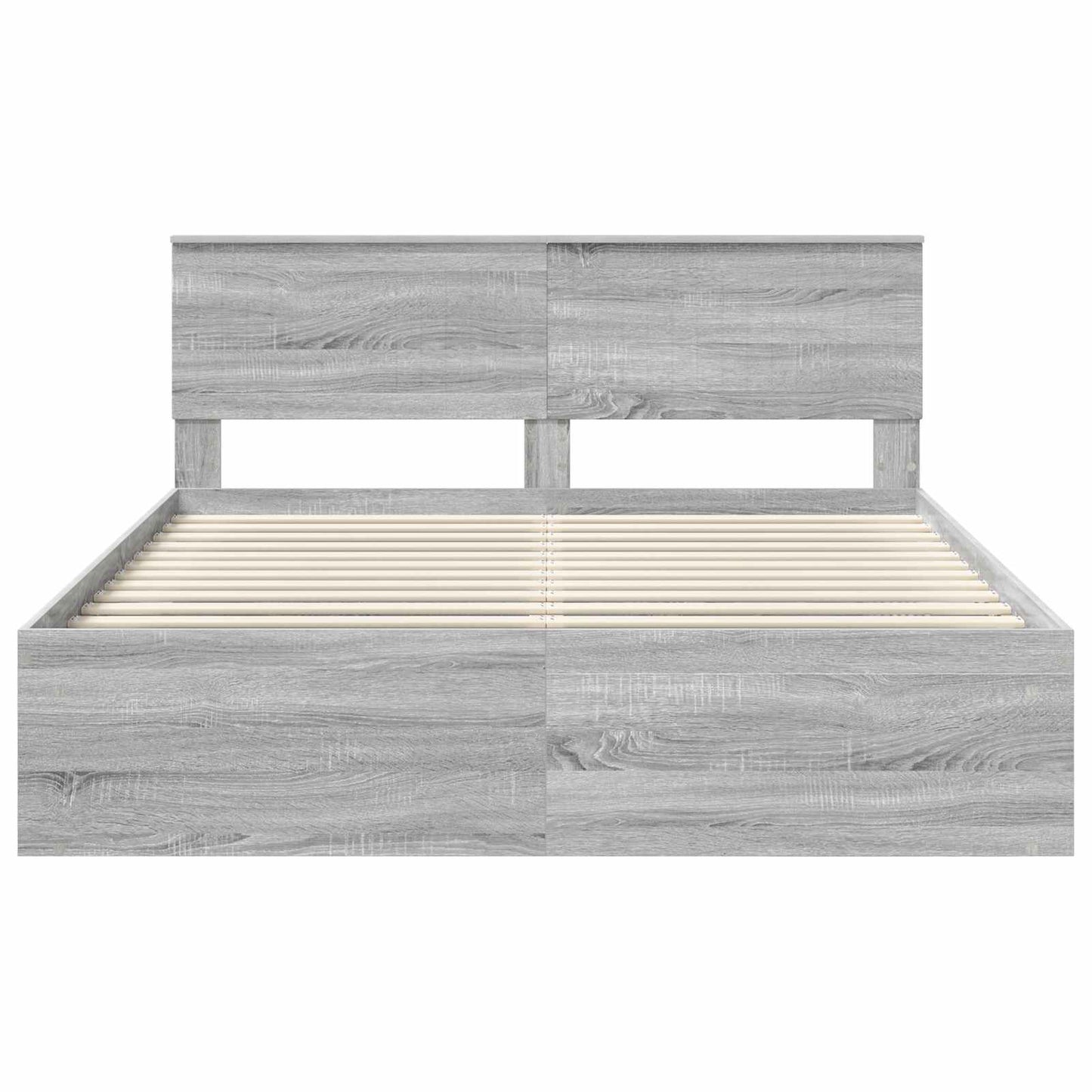 Bed Frame Grey Sonoma 160 x 200 cm Solid Pine Wood
